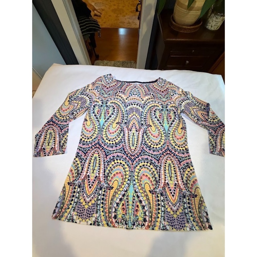 Women's 95% Cotton Paisley TALBOTS TEE - Petite